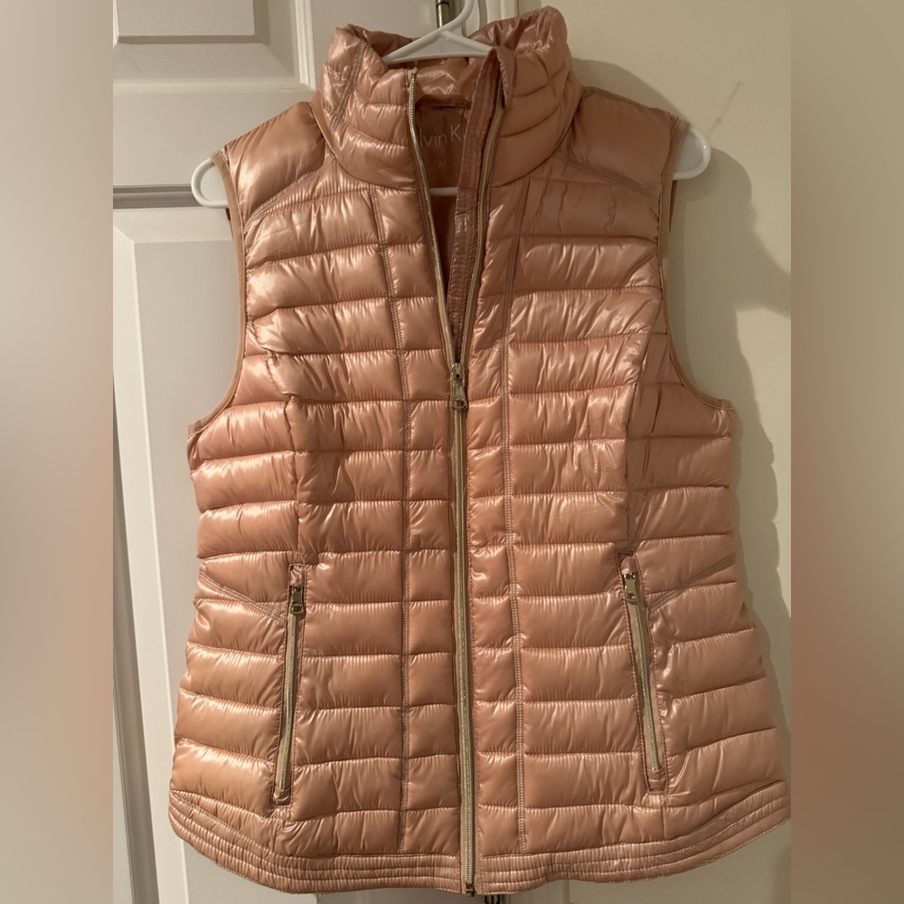 Calvin Klein Shimmering Pink Satin Vest
